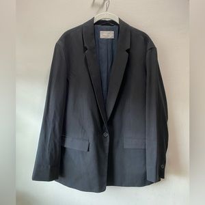 Everlane The Easy One Button Single Breasted Oversized Black Blazer, 8